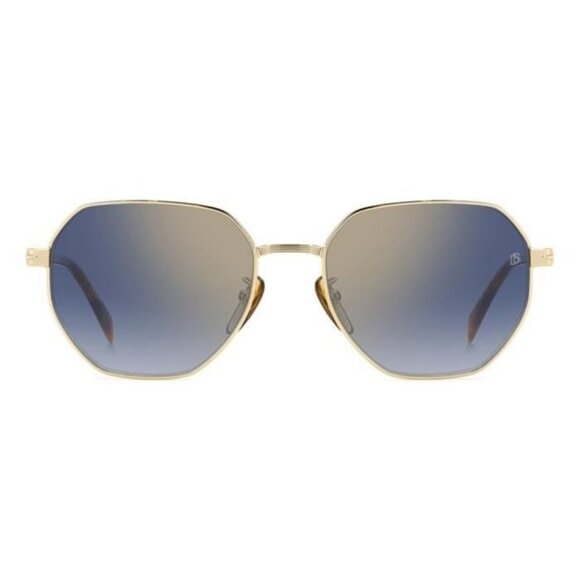 New DAVID BECKHAM Gold Square DB 1162/F/S 06J1V Sunglasses Women - Picture 2 of 4